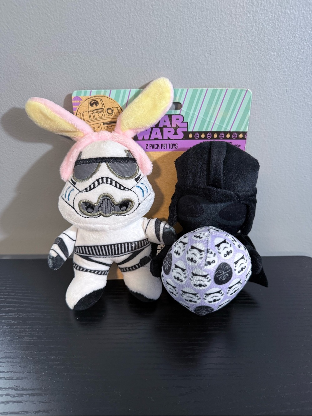 Star Wars 2PC 6" Stormtrooper & Darth Vader Squeaker Pet Toys | NWT